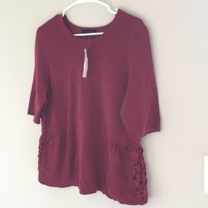 Ann Taylor lace back peplum top